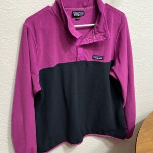 Patagonia Womens Micro D Snap-T P/O Jacket-Pitch Blue Size XL